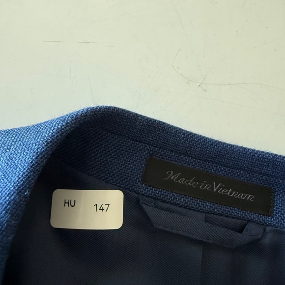 Lauren Ralph Lauren Black Label Linen Blend Cobalt Blazer Suit Jacket Mens 42R - Picture 12 of 12
